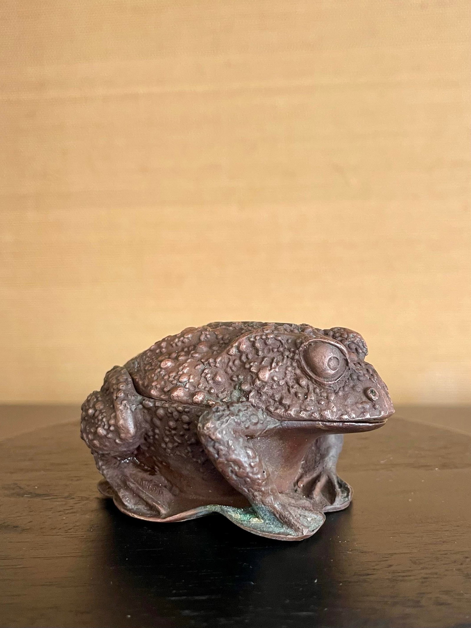 Vintage Japanese Cast-Metal Toad Trinket Box - 5