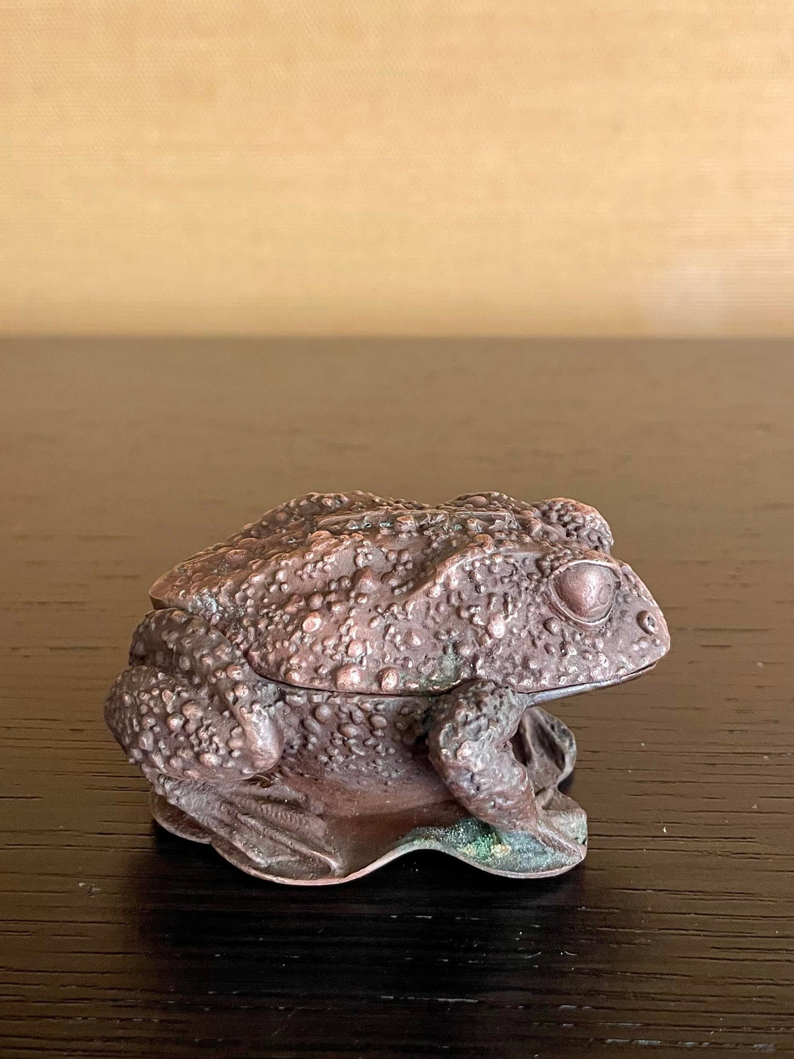 Vintage Japanese Cast-Metal Toad Trinket Box - 7