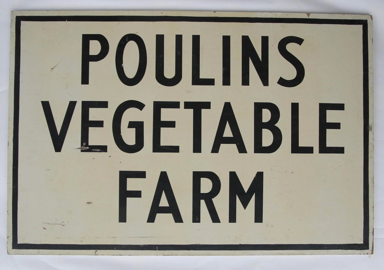 Vintage Poulins Vegetable Farm Stand Sign - 4