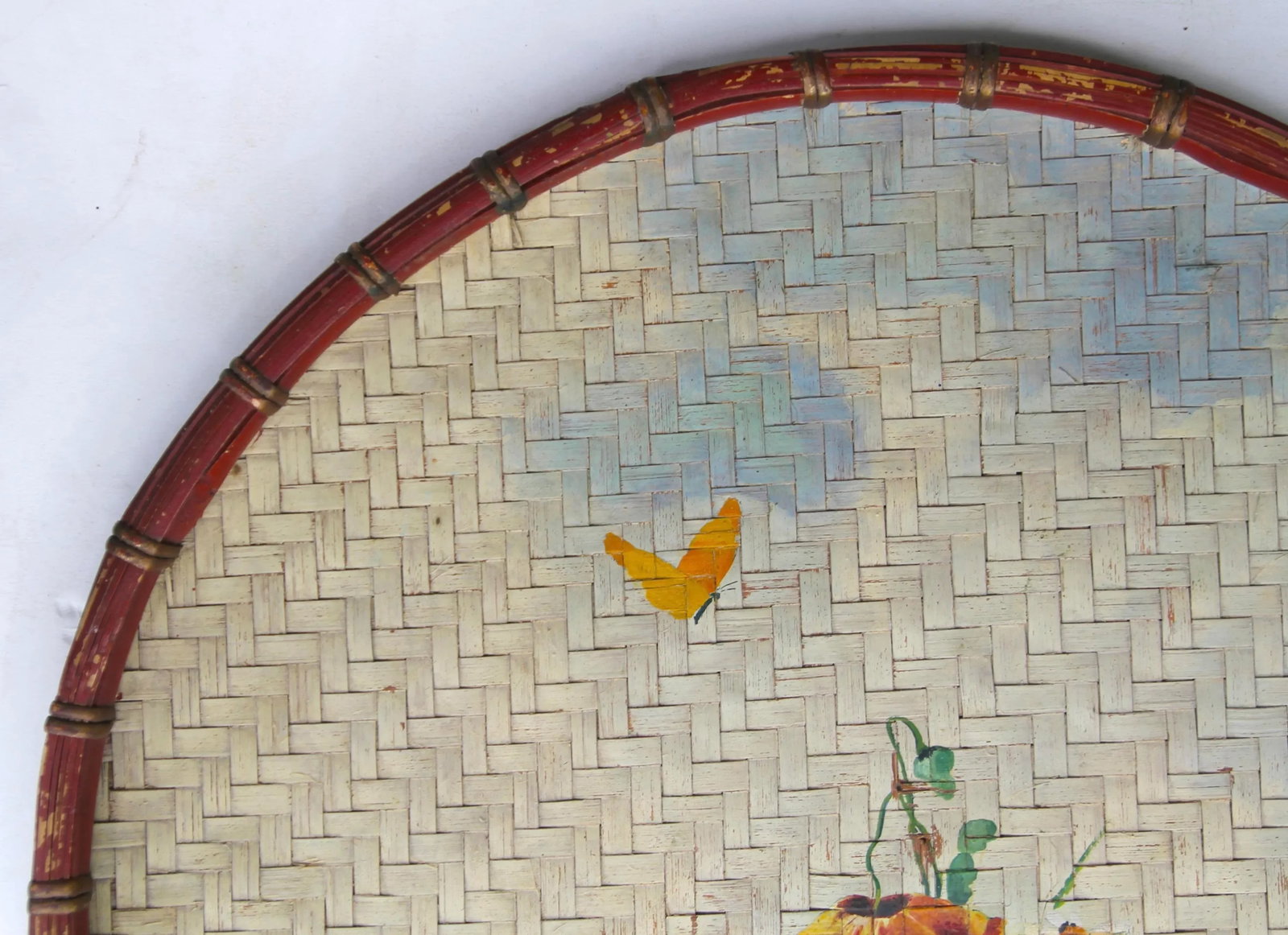 Circa 1940s Hand Painted Wall Hanging Basket - 3