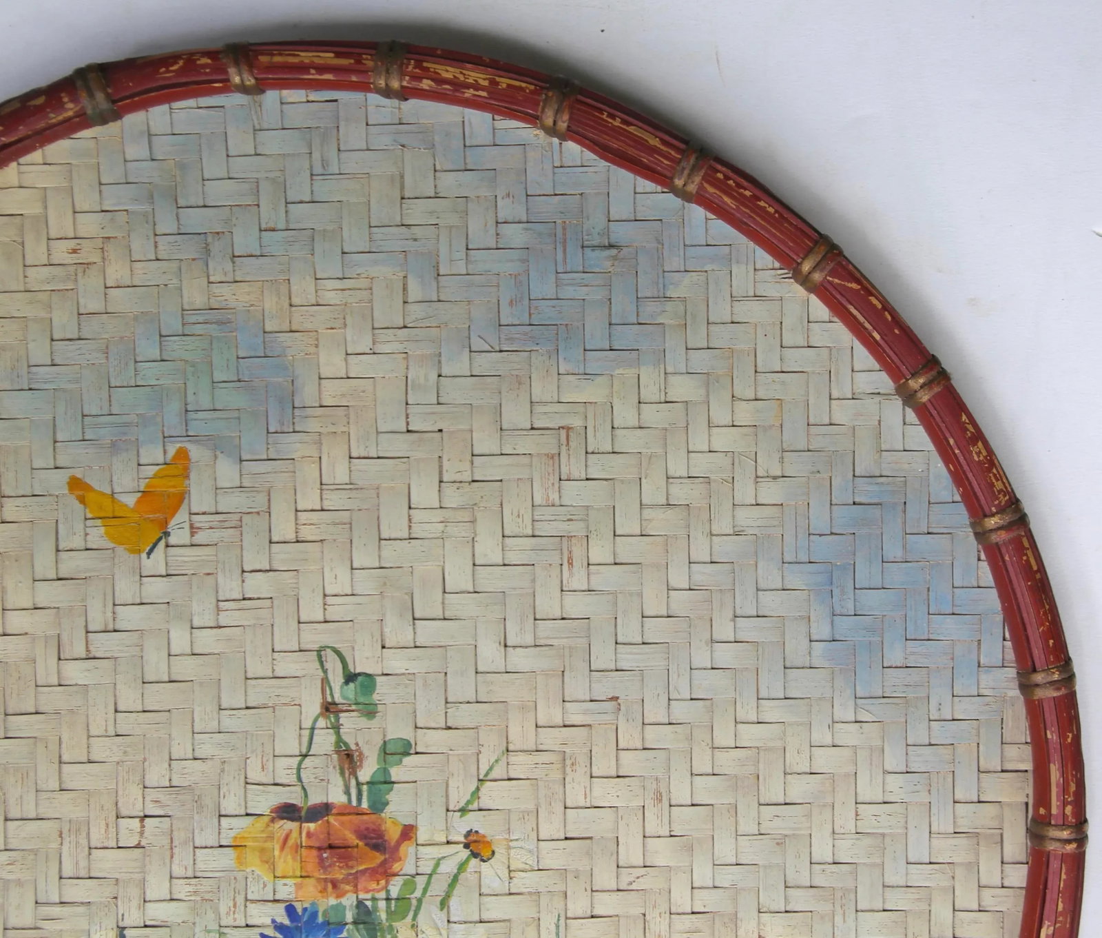 Circa 1940s Hand Painted Wall Hanging Basket - 4
