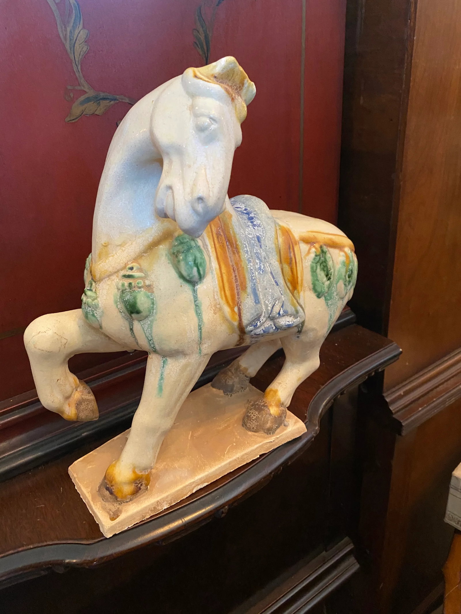 1980s Tang Style Glazed Terra Cotta Horse - 5