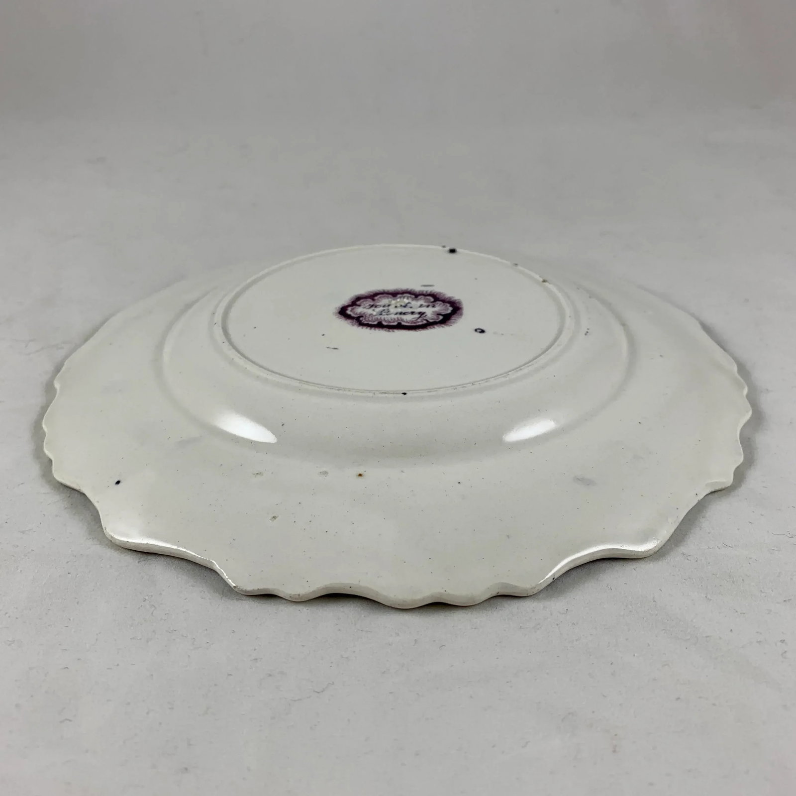 William Adams IV & Sons Purple Fountain Scenery Staffordshire Transferware Plate - 8