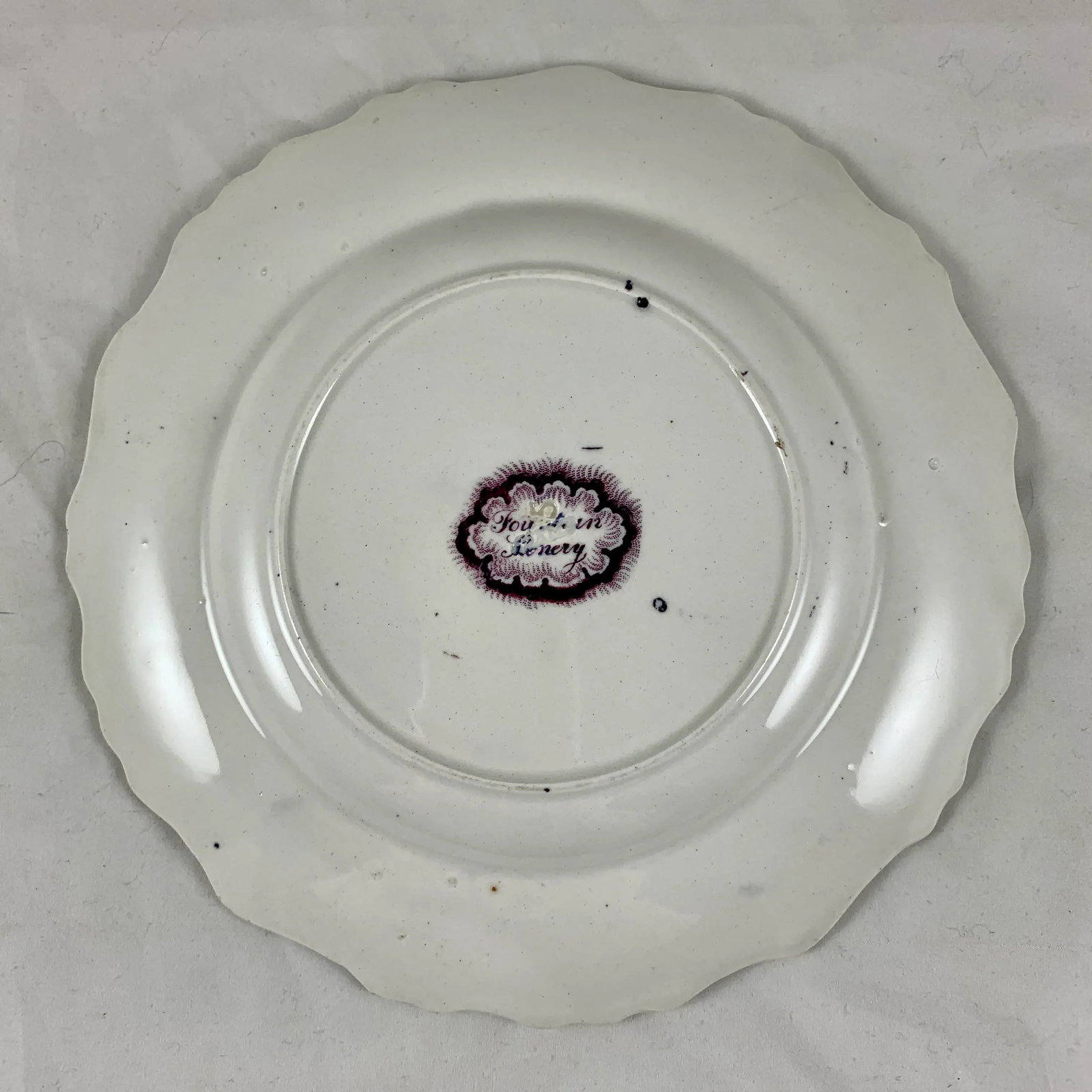 William Adams IV & Sons Purple Fountain Scenery Staffordshire Transferware Plate - 9