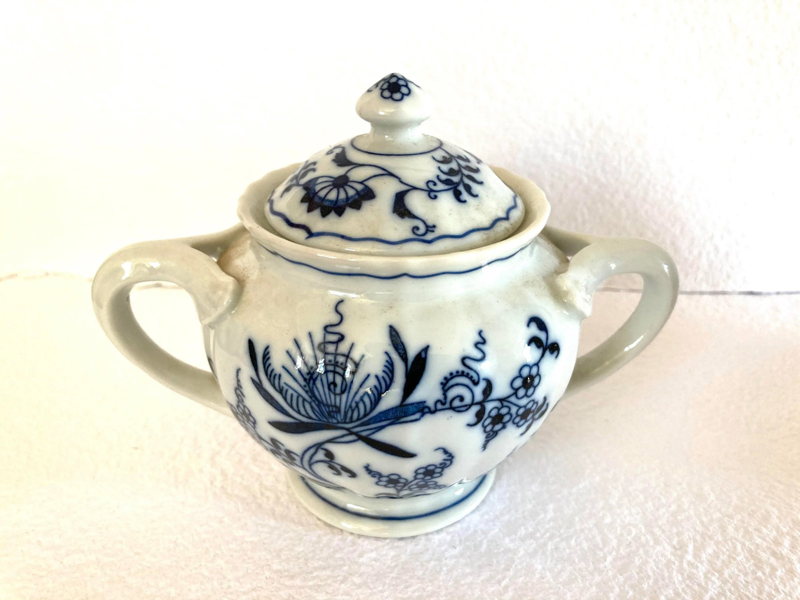 Vintage 1990s Blue Danube Porcelain Tea Pot/Cream/Sugar, Japan - 3 Pieces - 2