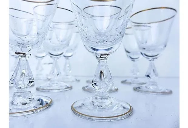 Fostoria Crystal Cordial Glasses - Set of 10 - 4