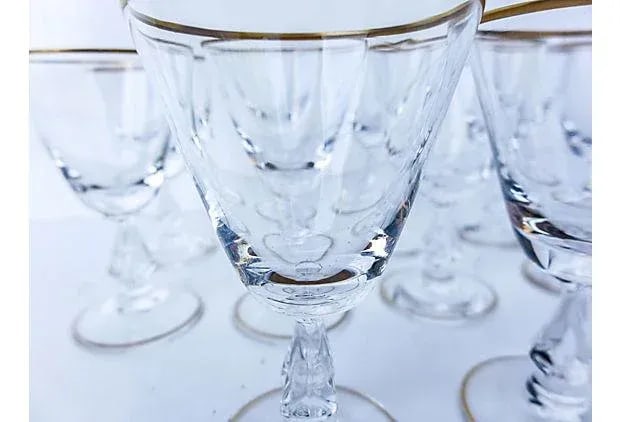 Fostoria Crystal Cordial Glasses - Set of 10 - 5