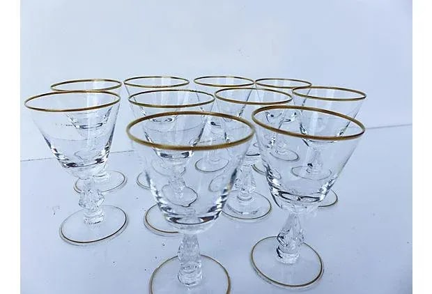Fostoria Crystal Cordial Glasses - Set of 10 - 7