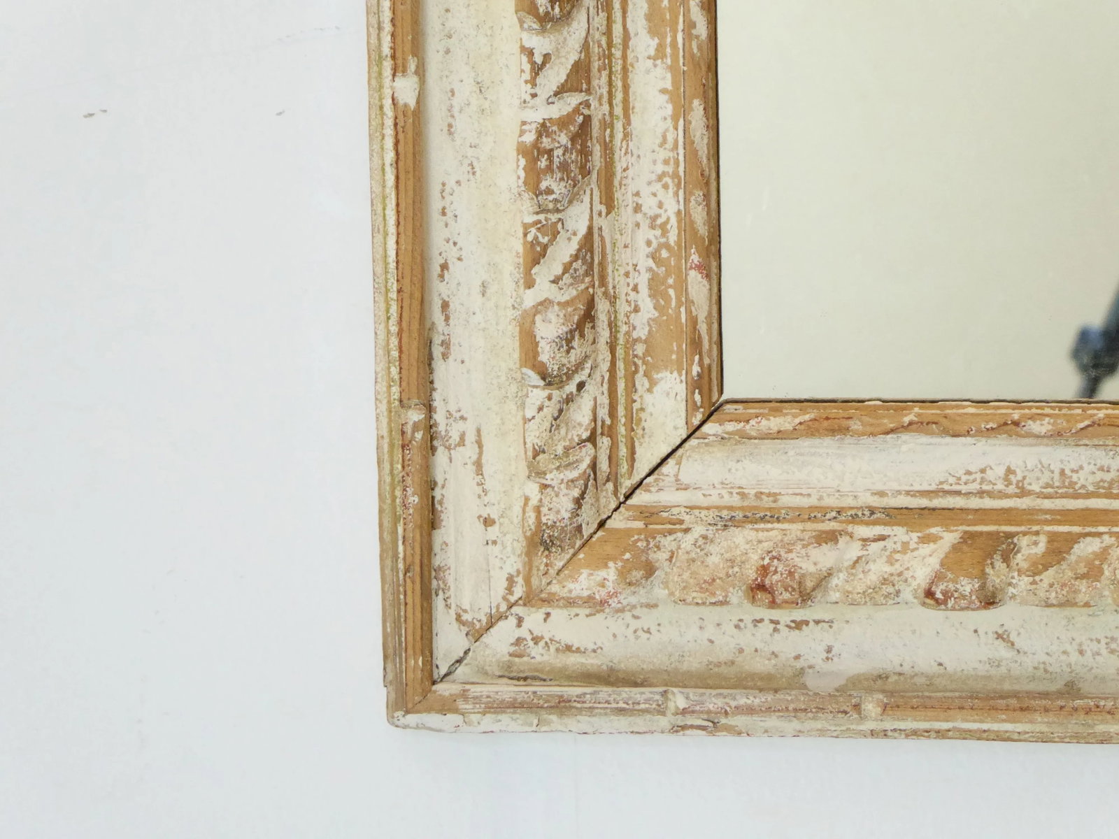 Vintage Modern Weathered Whitewashed Mirror - 2