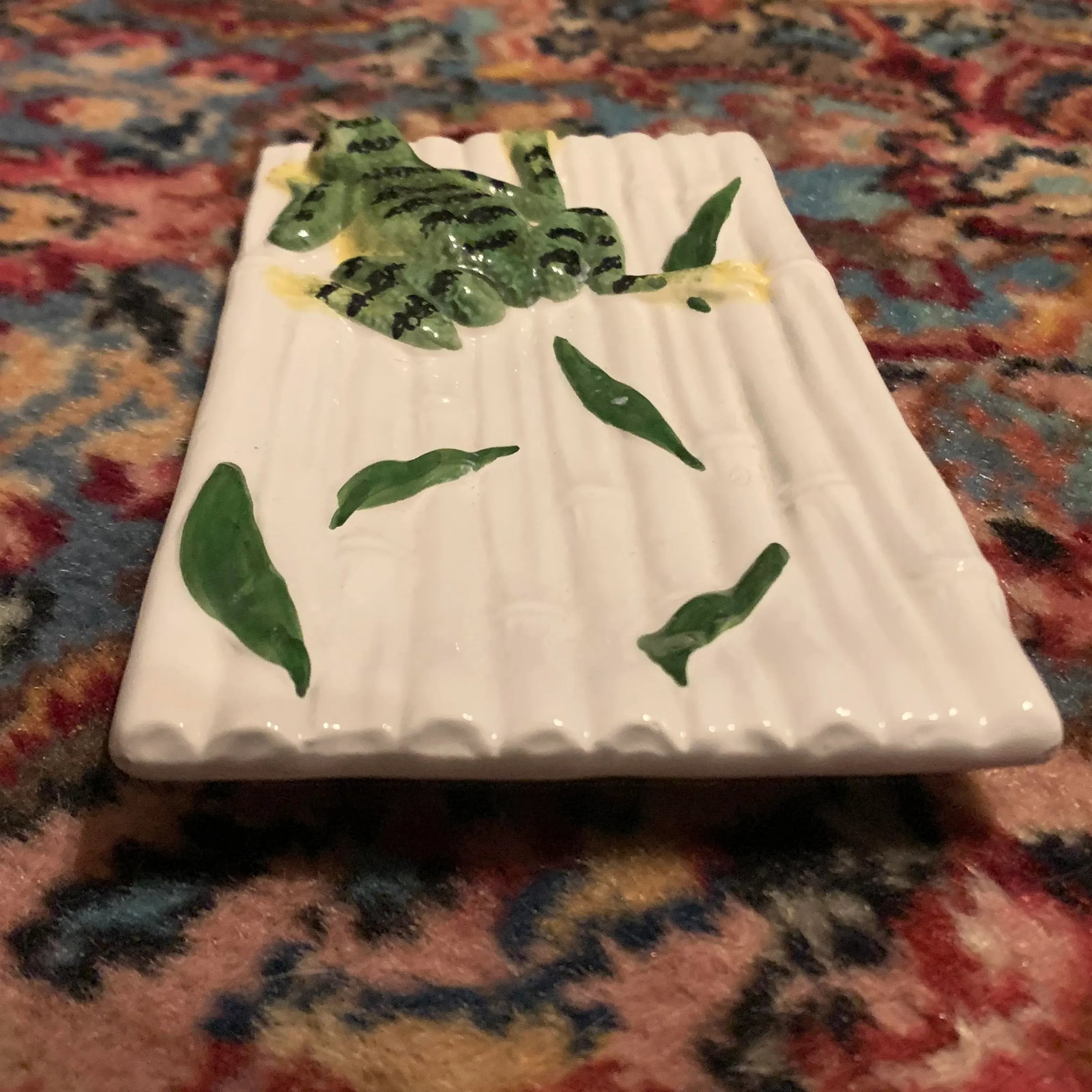 Italian Majolica Vietri Frog and Faux Bois Plate - 5