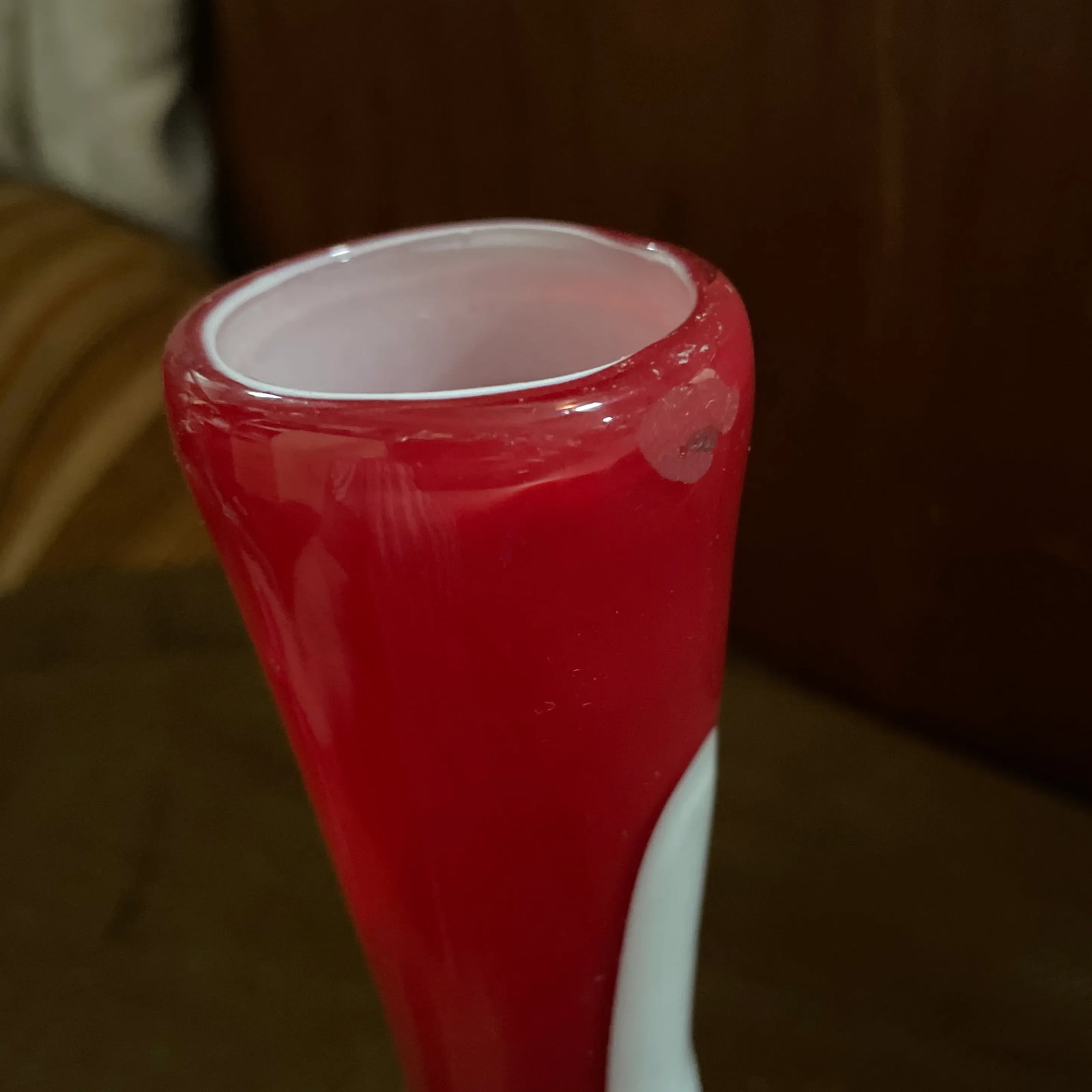 Mid Century Modern Red and White Pop Art Studio Vase - 5