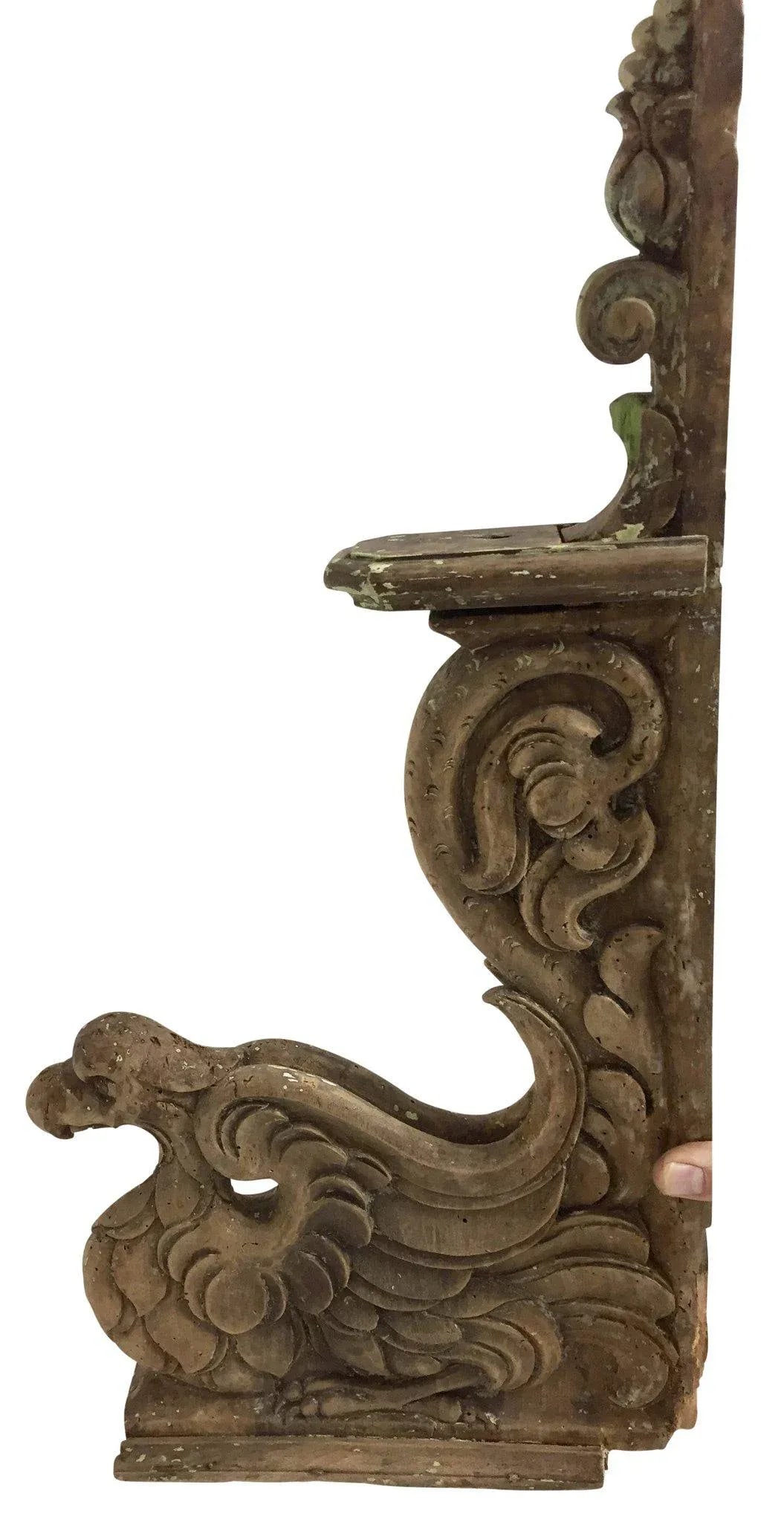 Mid 19th Century French Carved Wooden Architectural Brackets | Corbels - a Pair - 2