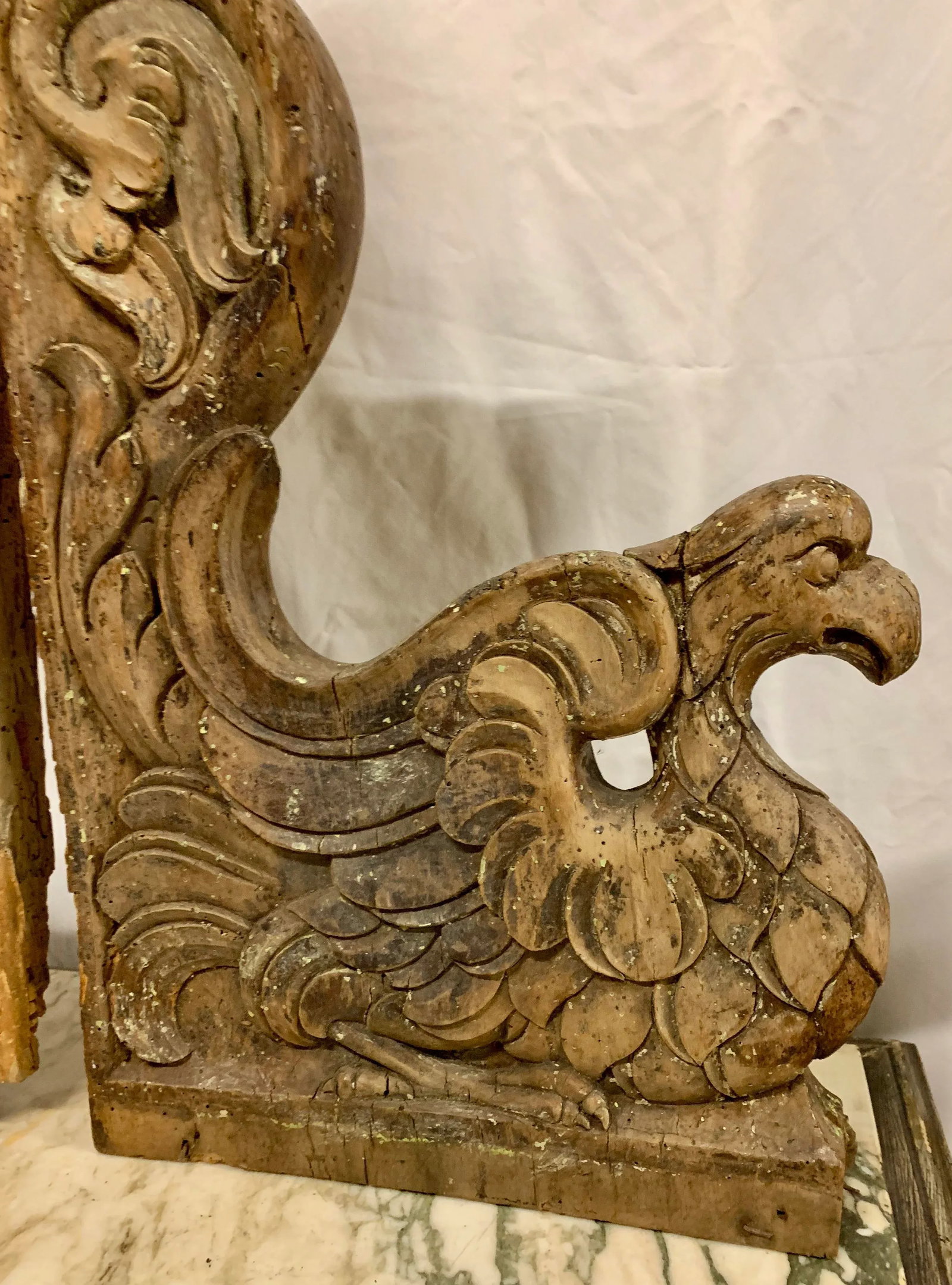 Mid 19th Century French Carved Wooden Architectural Brackets | Corbels - a Pair - 4