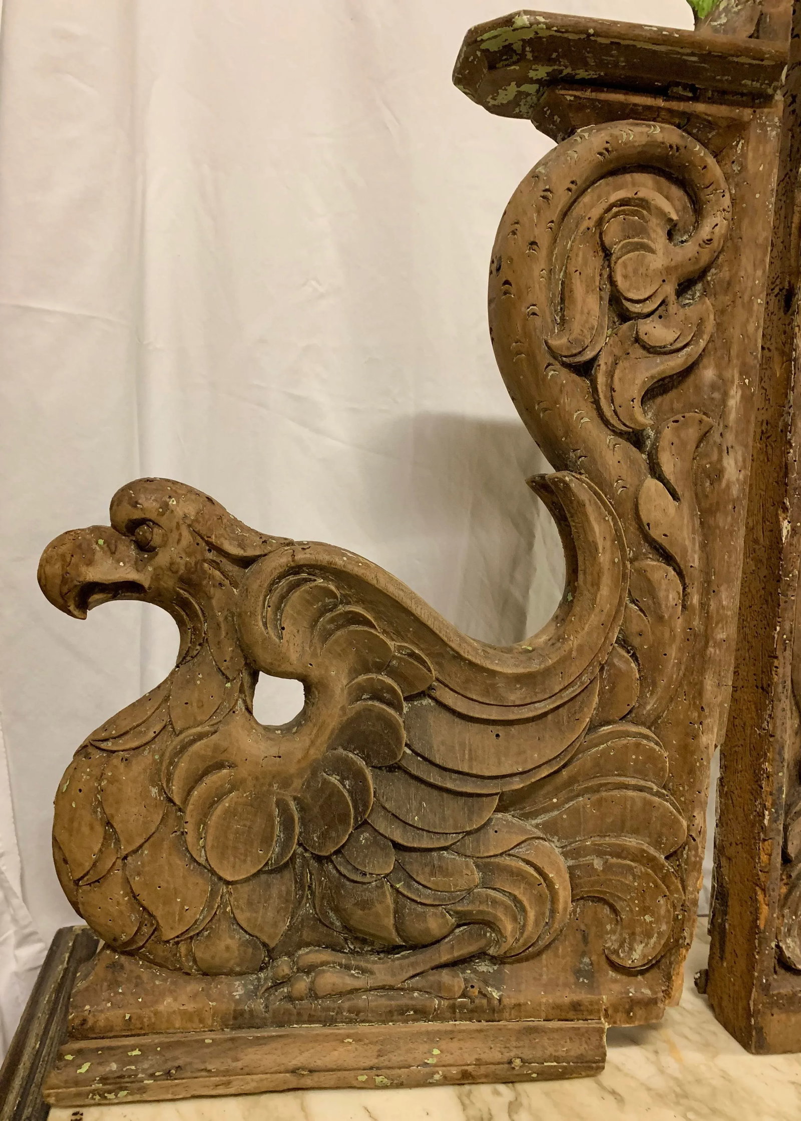 Mid 19th Century French Carved Wooden Architectural Brackets | Corbels - a Pair - 5