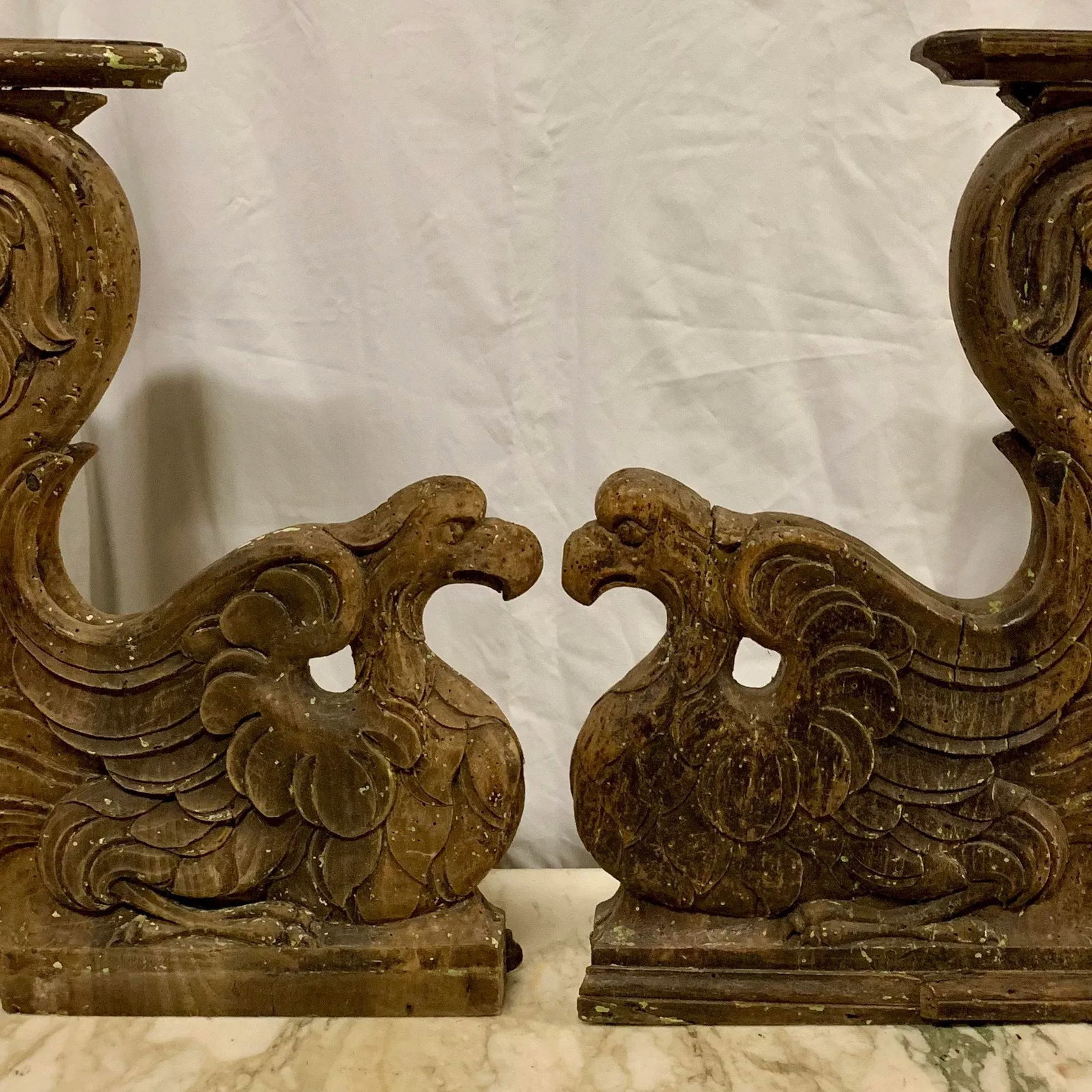 Mid 19th Century French Carved Wooden Architectural Brackets | Corbels - a Pair - 7