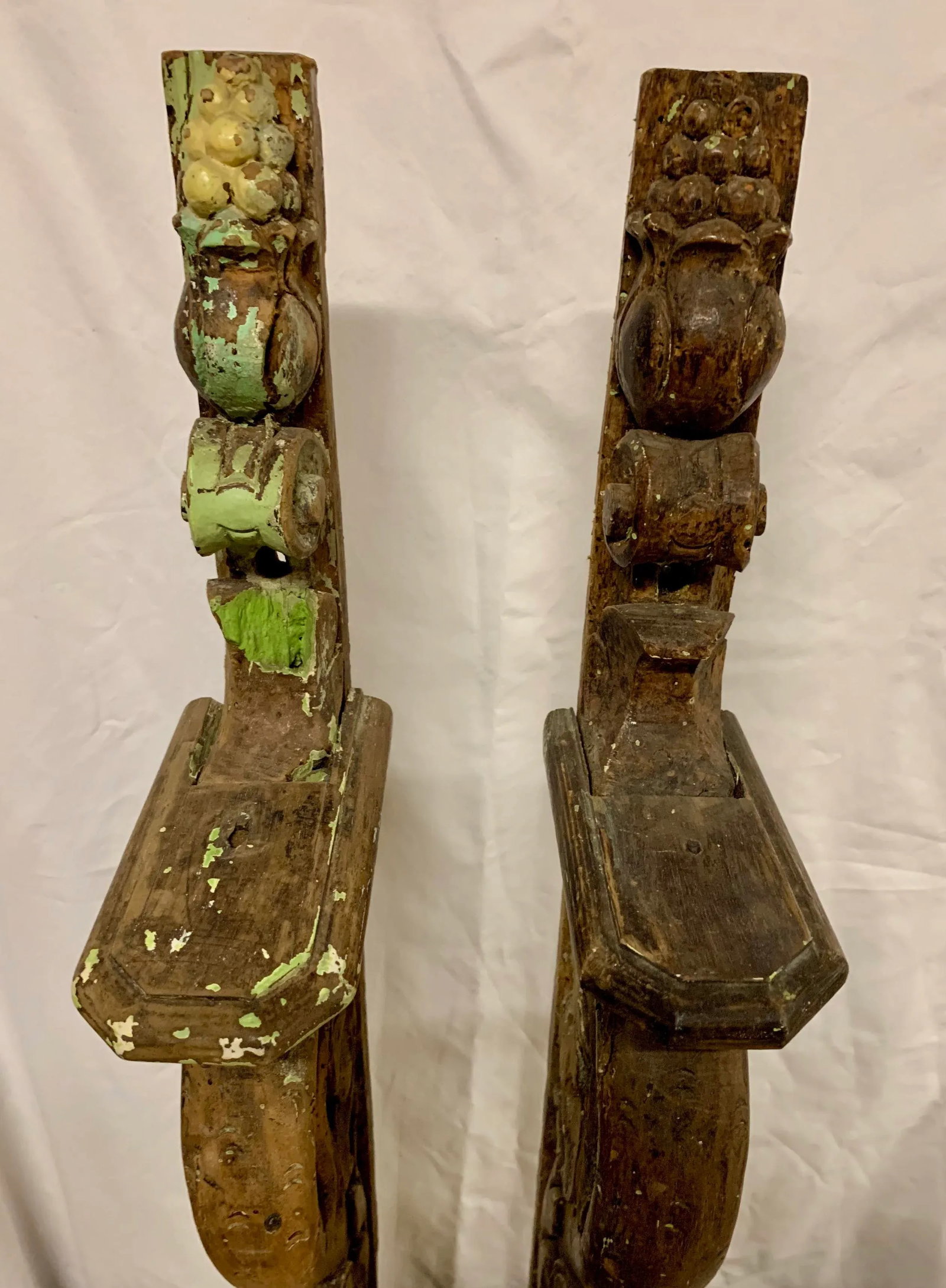 Mid 19th Century French Carved Wooden Architectural Brackets | Corbels - a Pair - 9