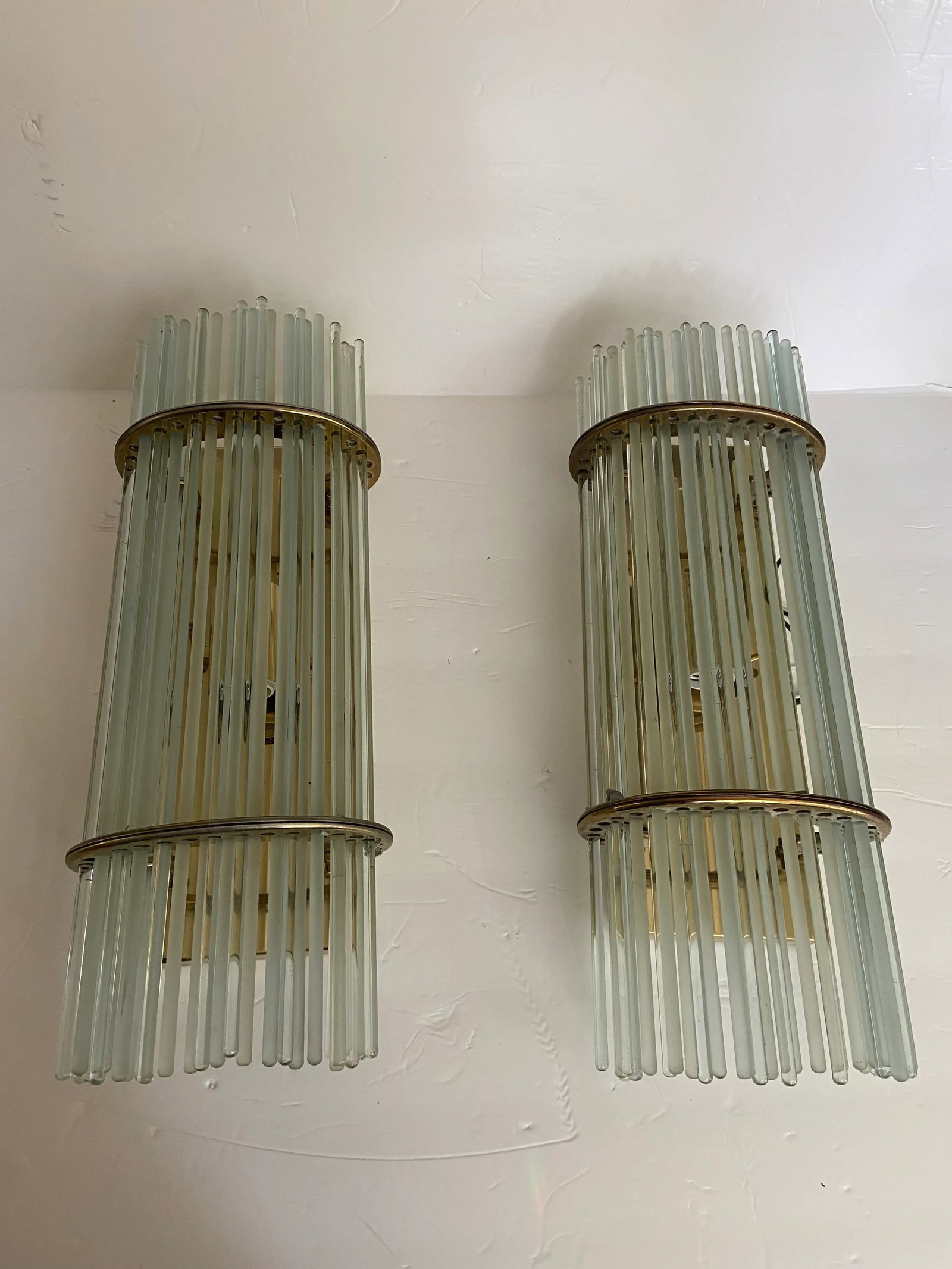 Mid Century Post Modern Murano Venini Italy Style Glass Sconce a Pair - 10