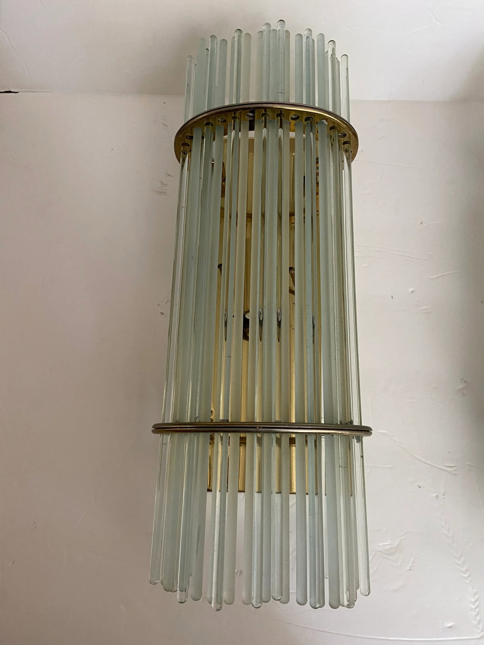 Mid Century Post Modern Murano Venini Italy Style Glass Sconce a Pair - 2