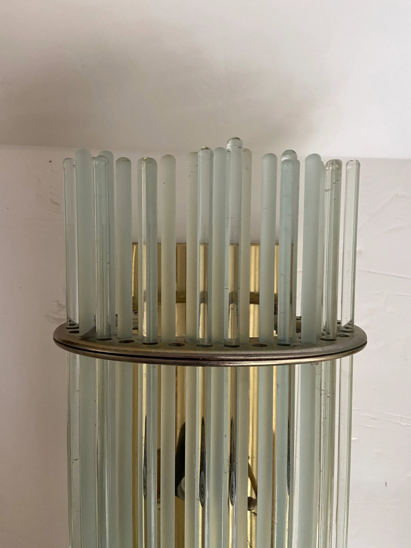 Mid Century Post Modern Murano Venini Italy Style Glass Sconce a Pair - 3