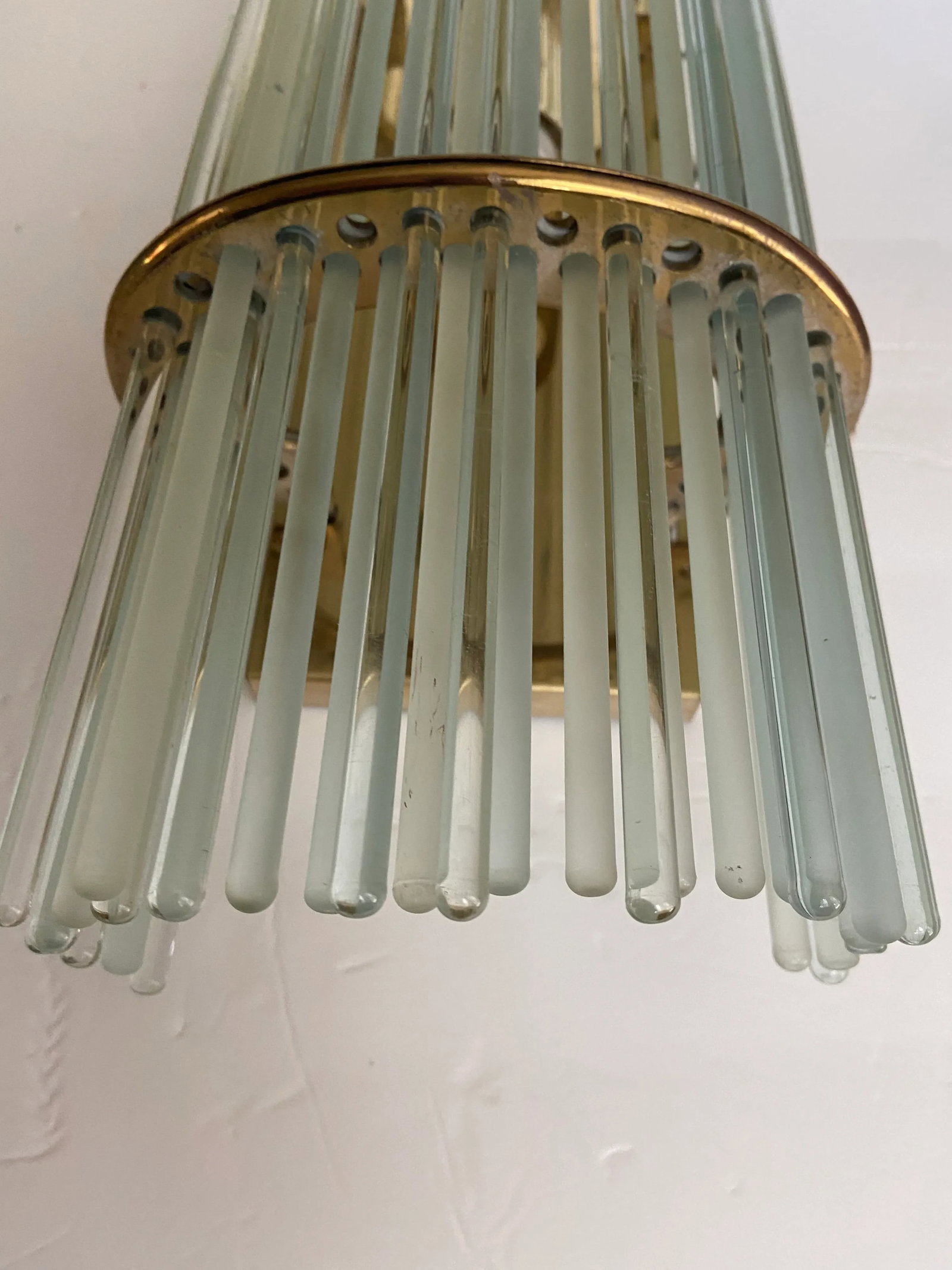Mid Century Post Modern Murano Venini Italy Style Glass Sconce a Pair - 5