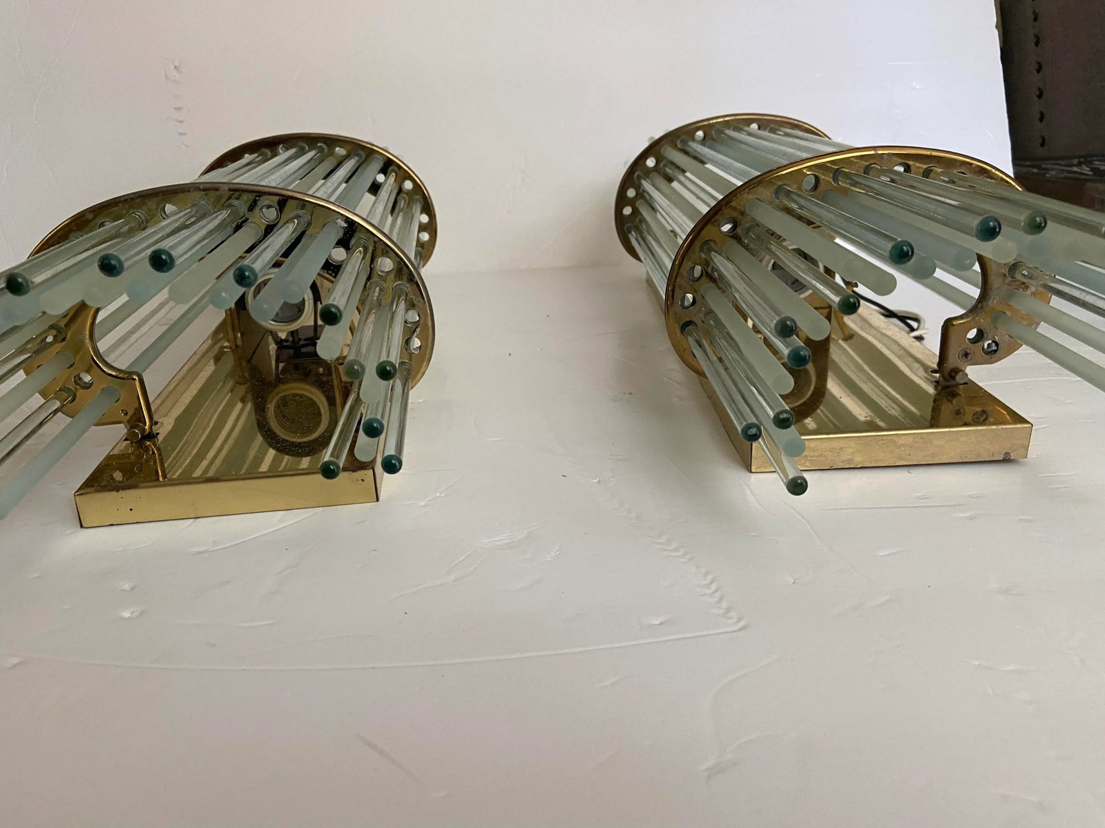 Mid Century Post Modern Murano Venini Italy Style Glass Sconce a Pair - 6