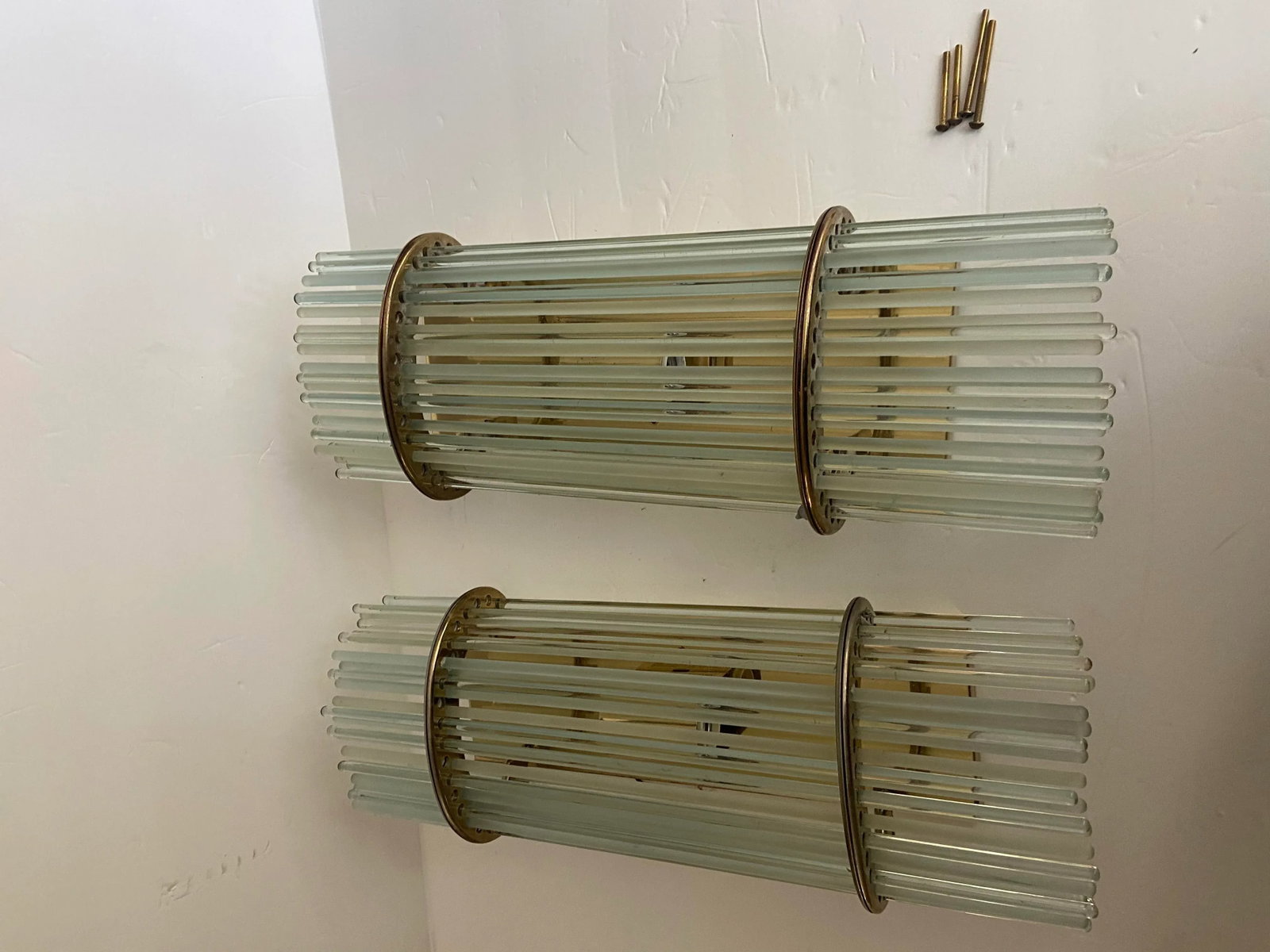 Mid Century Post Modern Murano Venini Italy Style Glass Sconce a Pair - 8