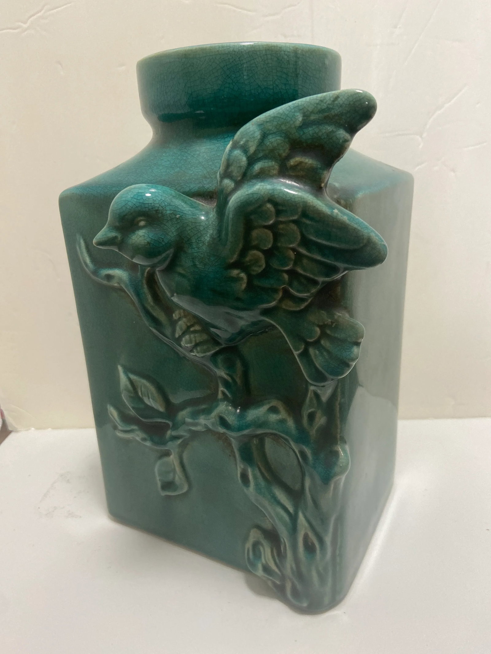 Vintage Art Deco Porcelain Bird Urn Vessel Vase - 10