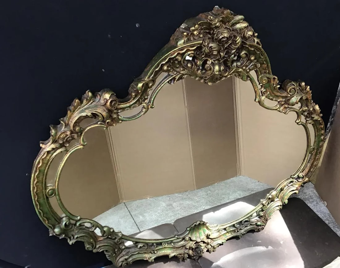 Mid 20th Century Rococo French Gold Wall Mirror - 13