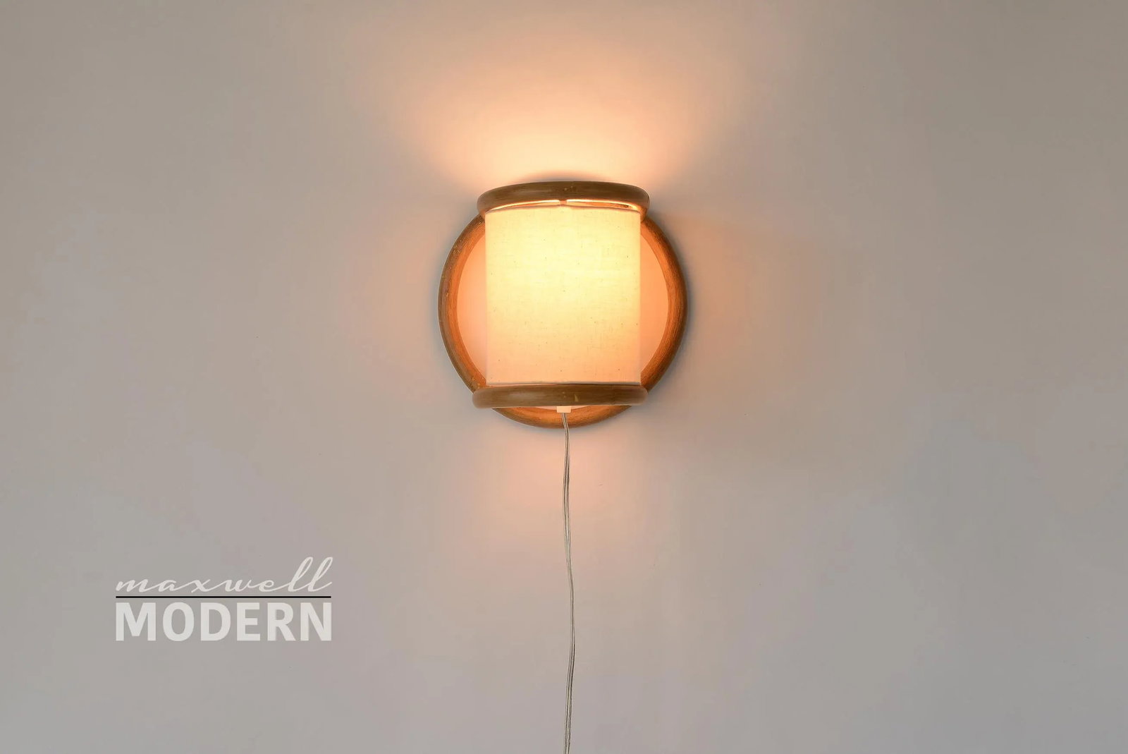 Vintage 1970s Boho Bent Bamboo Electric Wall Sconce - 2