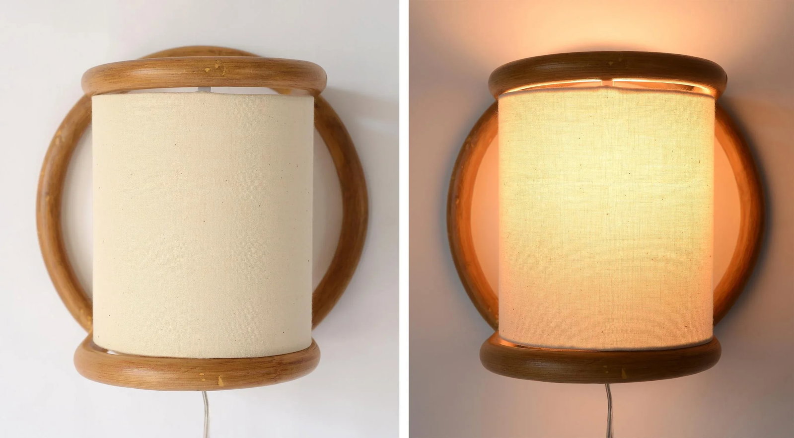 Vintage 1970s Boho Bent Bamboo Electric Wall Sconce - 3