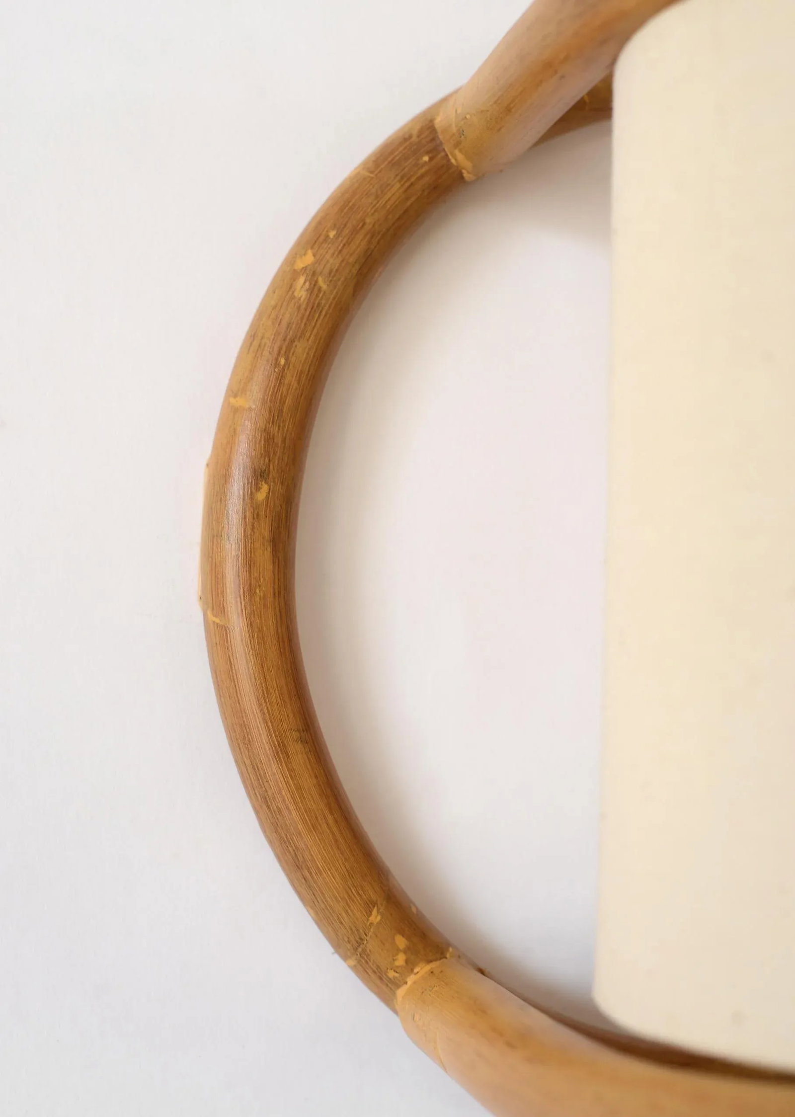 Vintage 1970s Boho Bent Bamboo Electric Wall Sconce - 7
