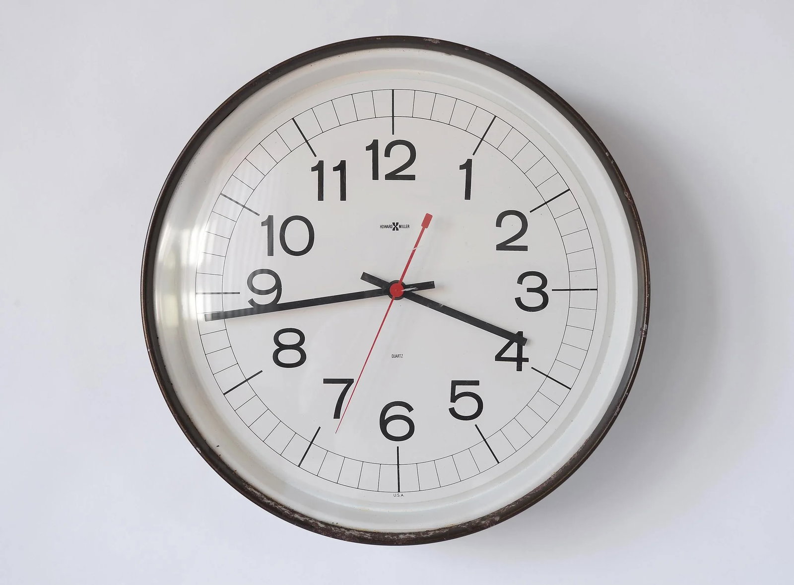1950s Large Industrial Mid-Century Modern Howard Miller Metal School Clock - 13