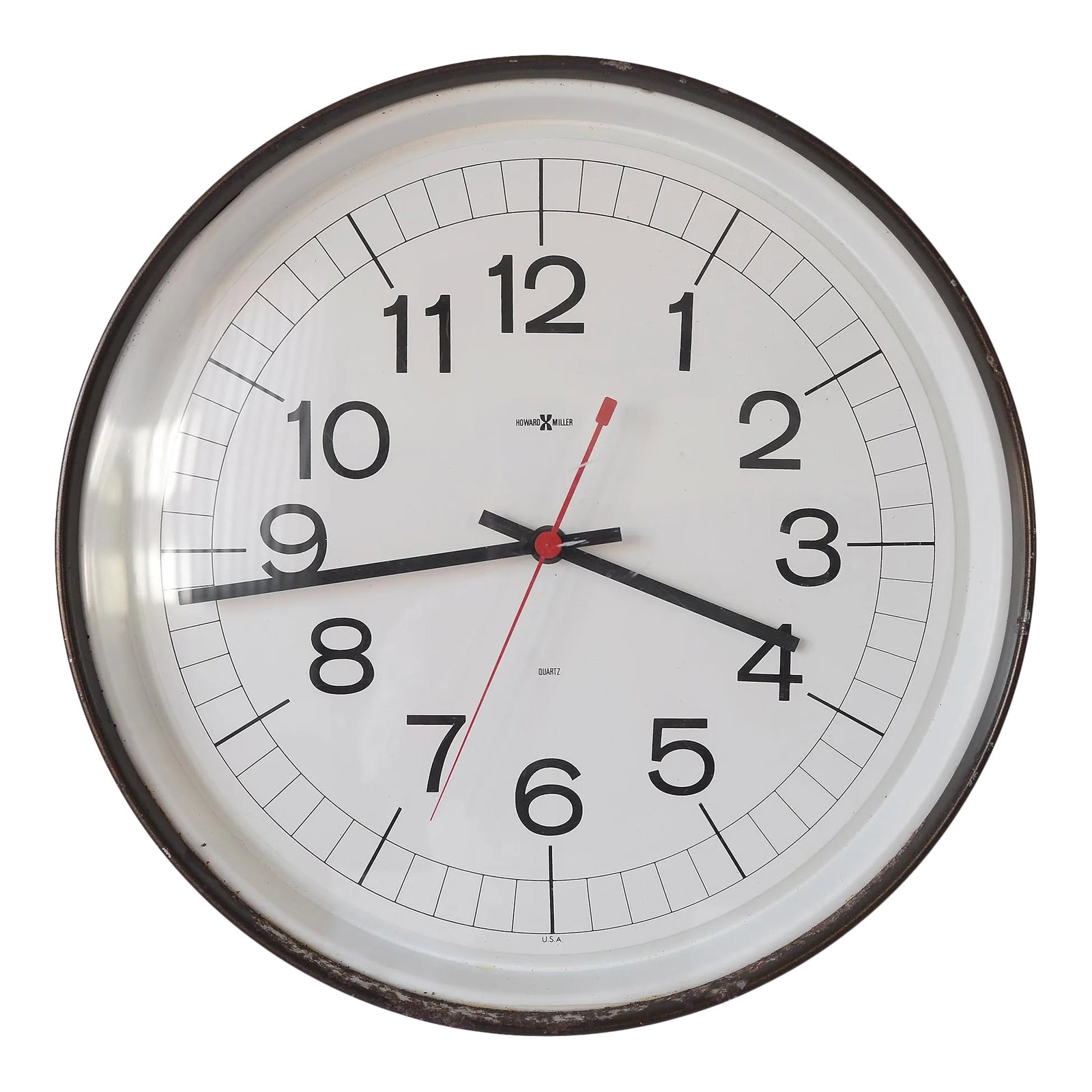 1950s Large Industrial Mid-Century Modern Howard Miller Metal School Clock (1 of 13)
