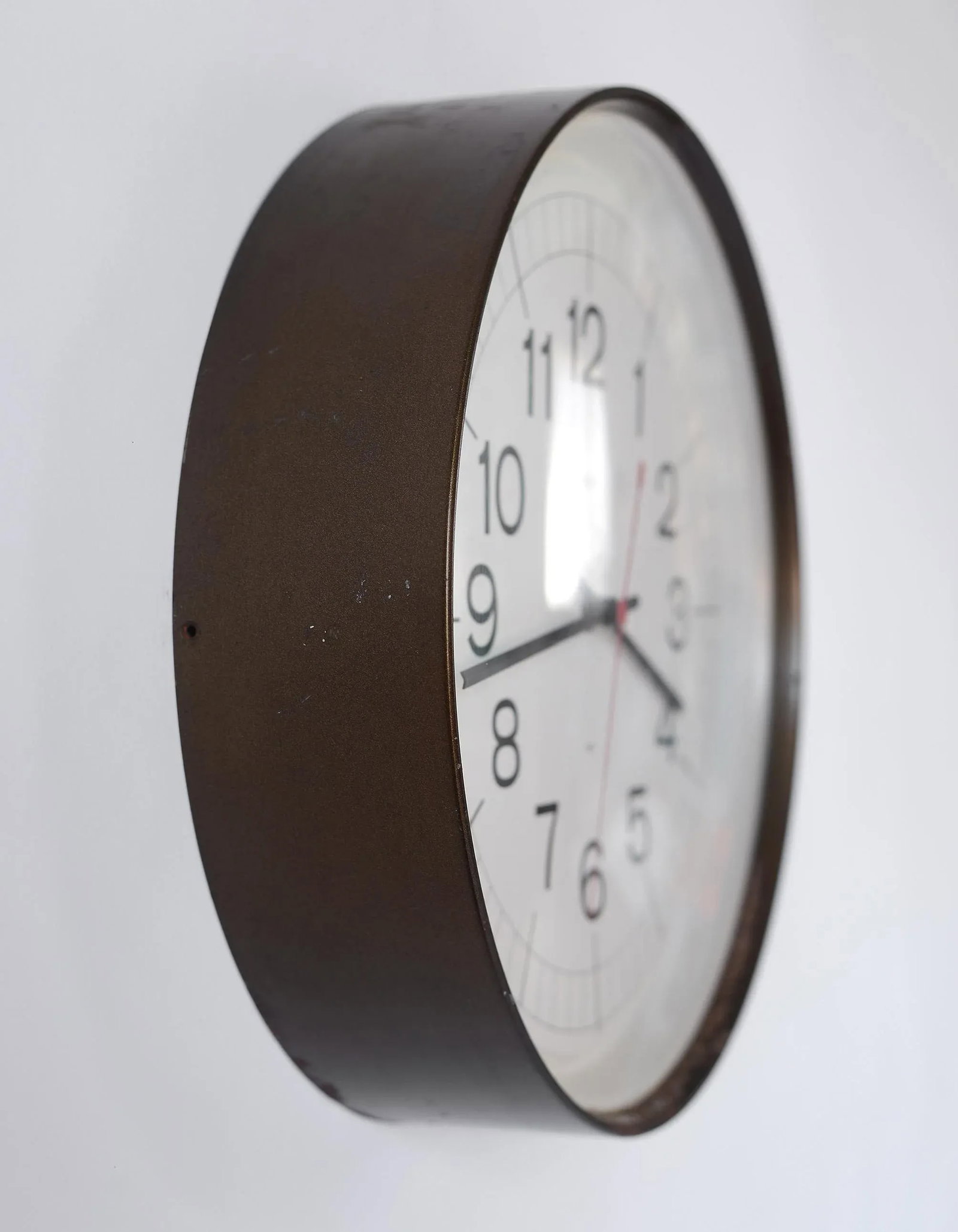1950s Large Industrial Mid-Century Modern Howard Miller Metal School Clock - 6