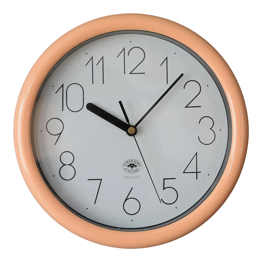1980s Postmodern Memphis Style Pastel Orange Wall Clock (1 of 8)