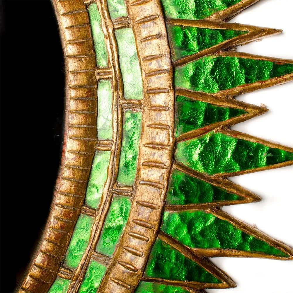 Green Glass Convex Wall Mirror in the Manner of Line Vautrin - 3