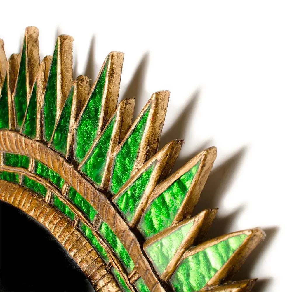 Green Glass Convex Wall Mirror in the Manner of Line Vautrin - 6