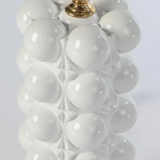 1970s White Lacquered Glass Bubble Table Lamps - A Pair - 2