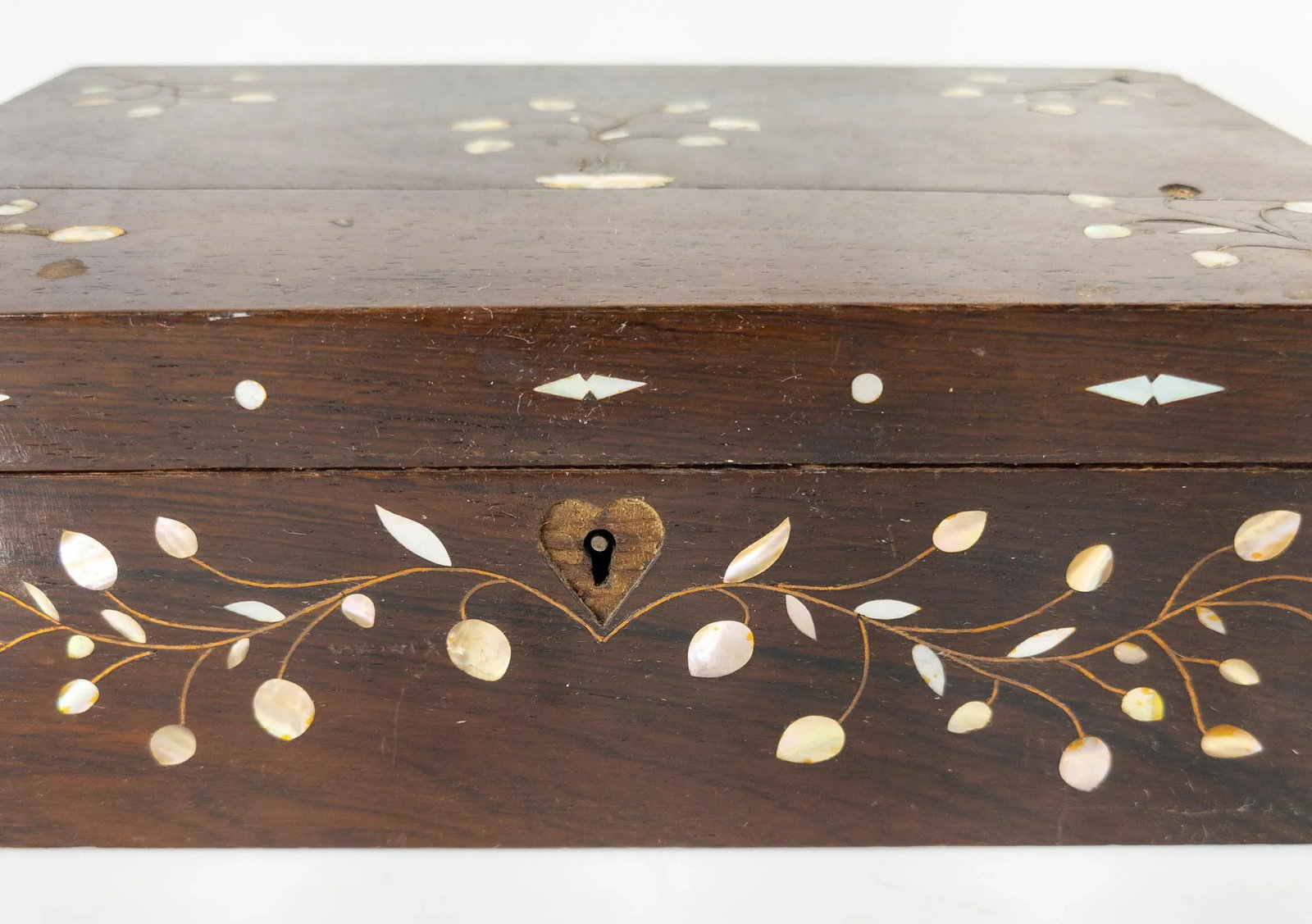 Antique Americana Folk Art Rosewood Writing Box - 10