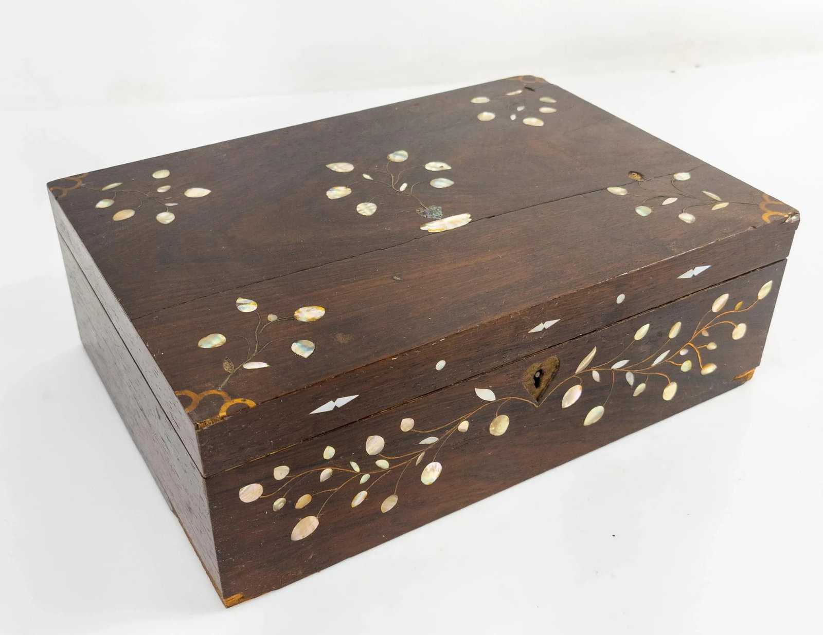 Antique Americana Folk Art Rosewood Writing Box - 11