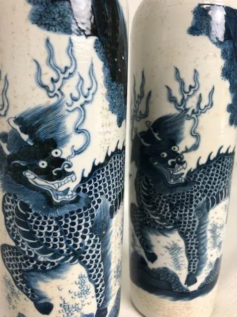 Mid 19th Century Chinese Porcelain Sleeve Vases - A Pair - 7