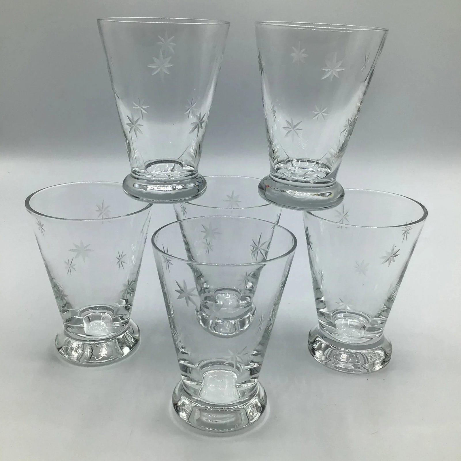 Vintage 70's Atomic Etched Cocktail Glasses-Set of 6 - 13