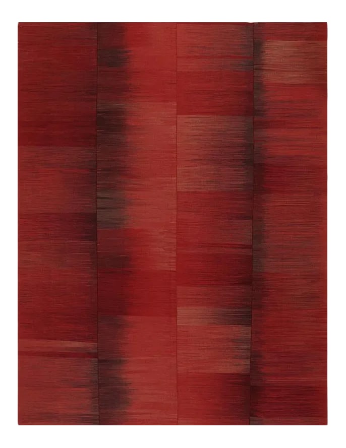 Handwoven Flatweave Scandinavian Style Kilim Area Rug 9'9'' X 12'9'': ACTUAL SIZE: 9'9'' x 12'9'' PRIMARY COLOR: Red AGE: New MATERIALS: Wool FOUNDATION: Cotton PRODUCTION: Handwoven, Flat Weave CONDITION: Excellent Condition: Imperfections: No Imperfections Condition