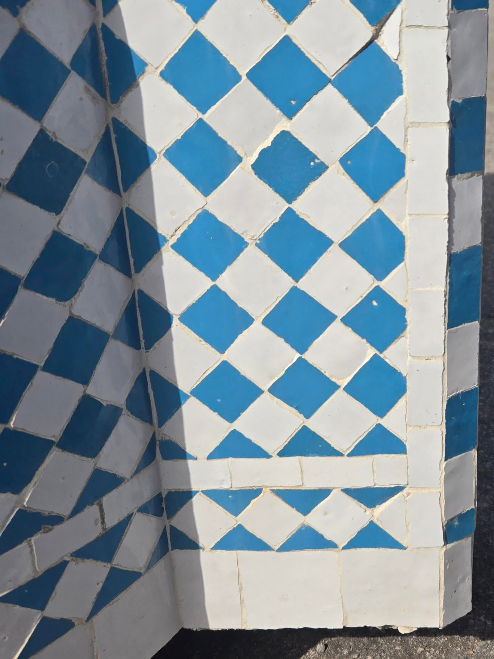 Moroccan Turquoise & White Mosaic Tile Fountain / Rafraf Style - 5