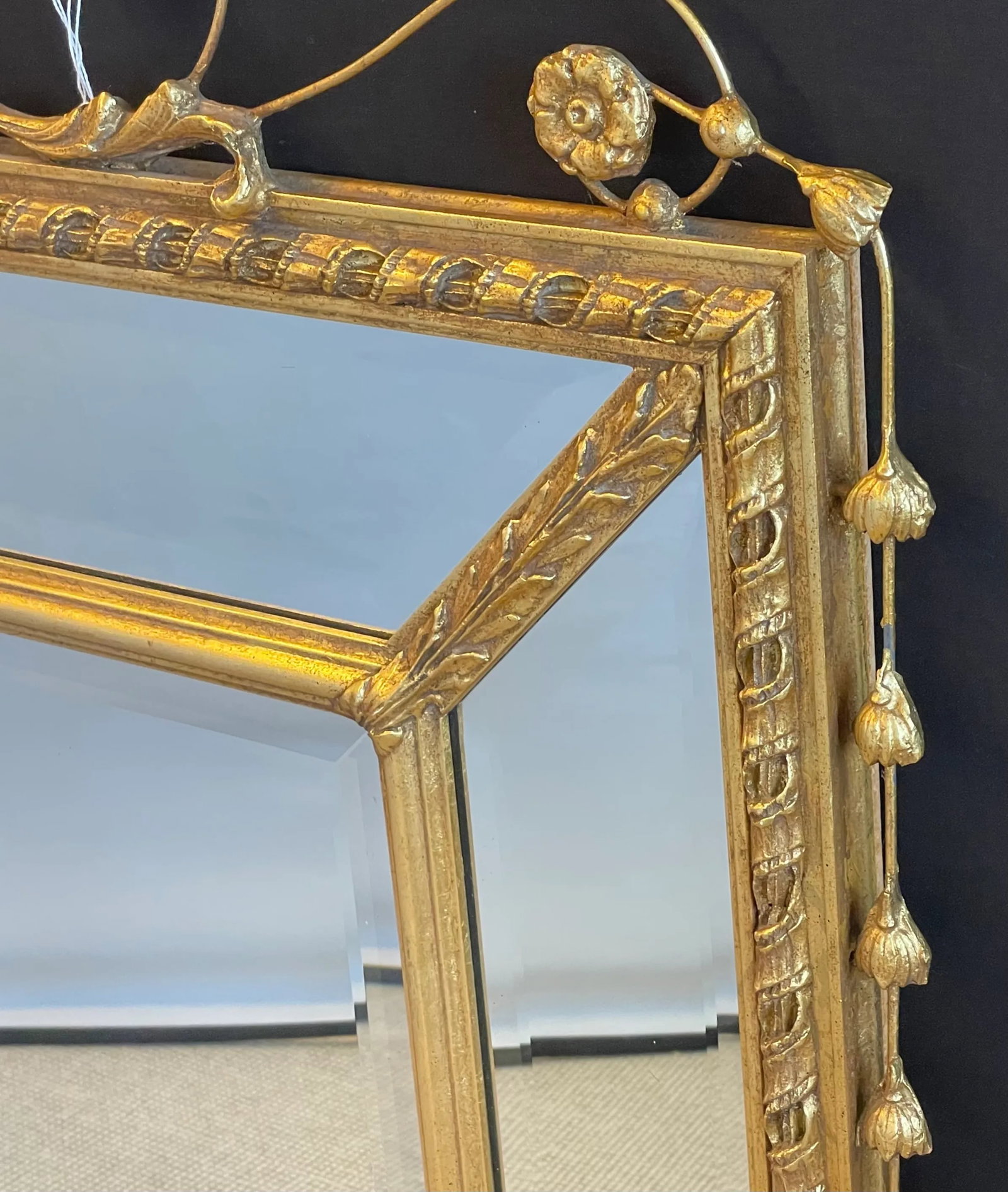 Adams Style Gilt Wood Wall, Console or Over the Mantle Mirror - 11