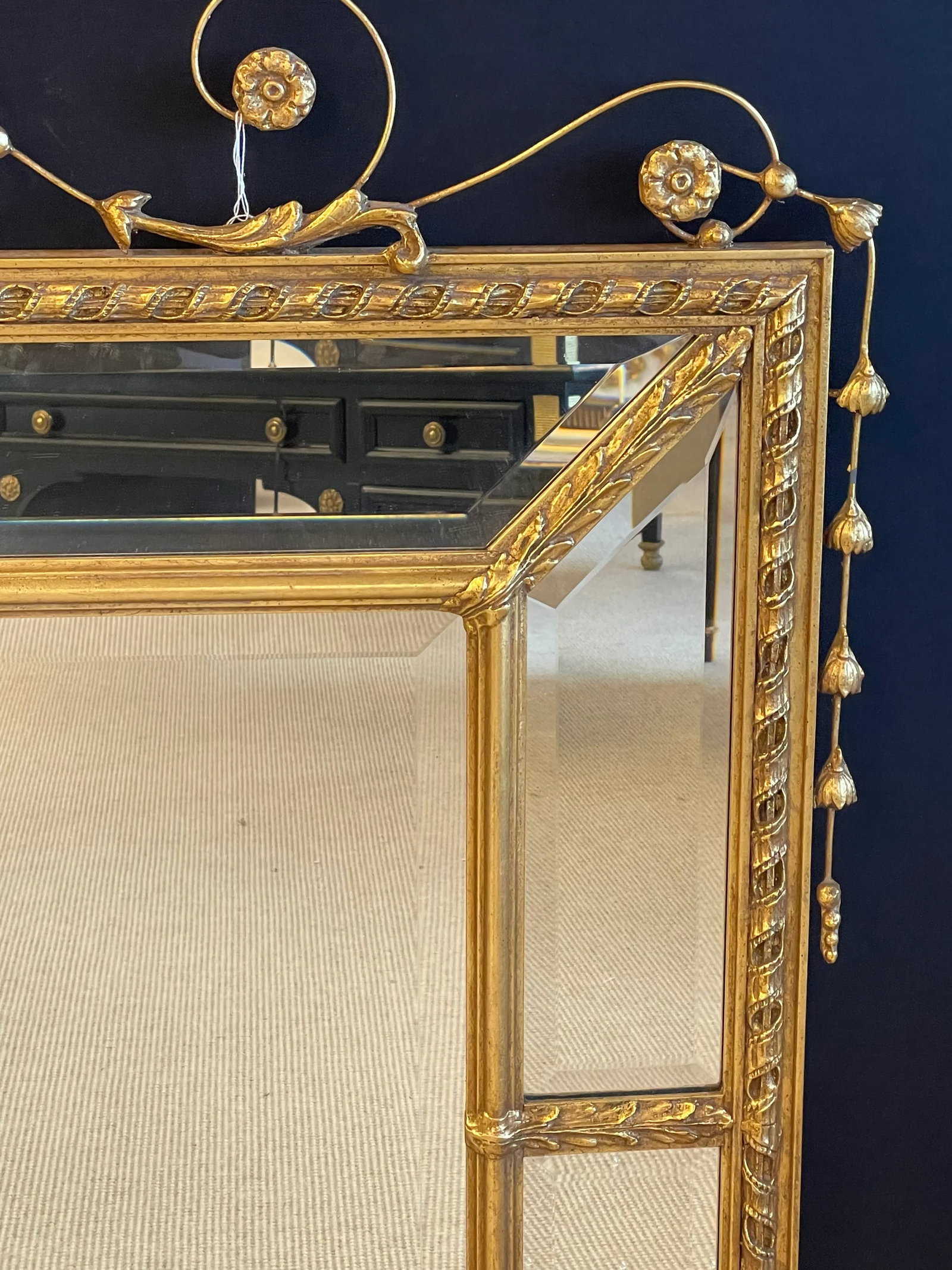 Adams Style Gilt Wood Wall, Console or Over the Mantle Mirror - 7