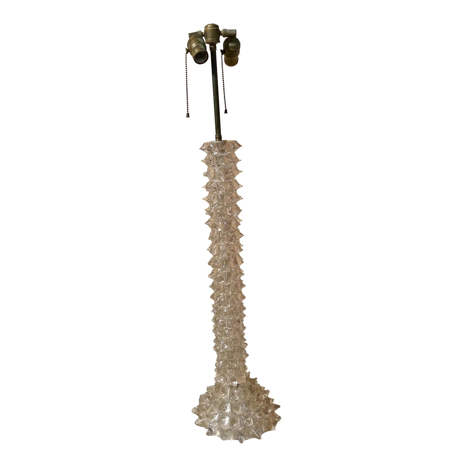 Vintage 1960s Murano Table Lamp by Barovier: This vintage Murano lamp by Ercole Barovier features a unique shape made out of Murano glass, giving it that extra something that everyone wants in their home. Condition: Alterations: Original