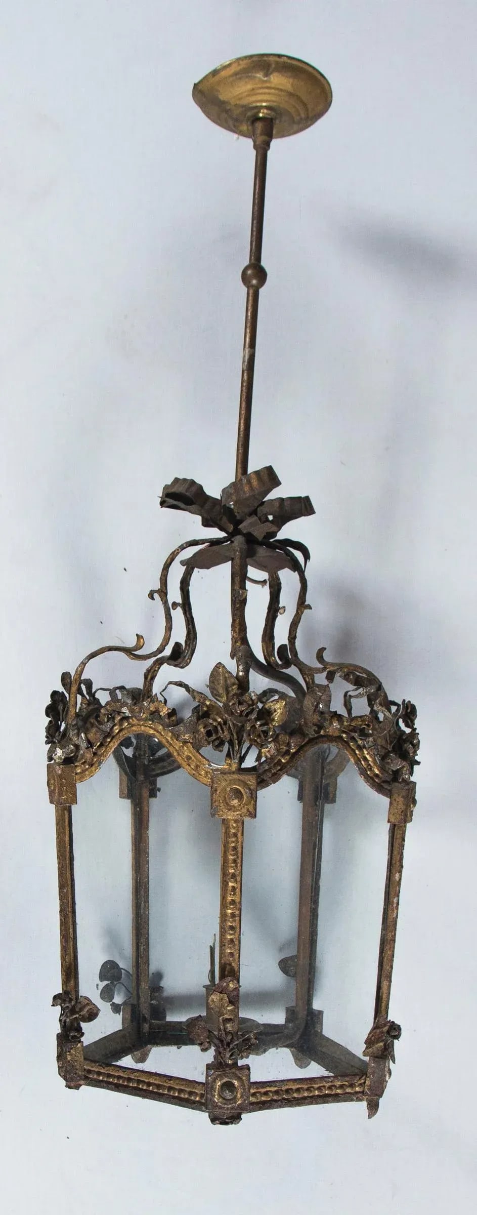 1940s French Gilt Tole Lantern - 10