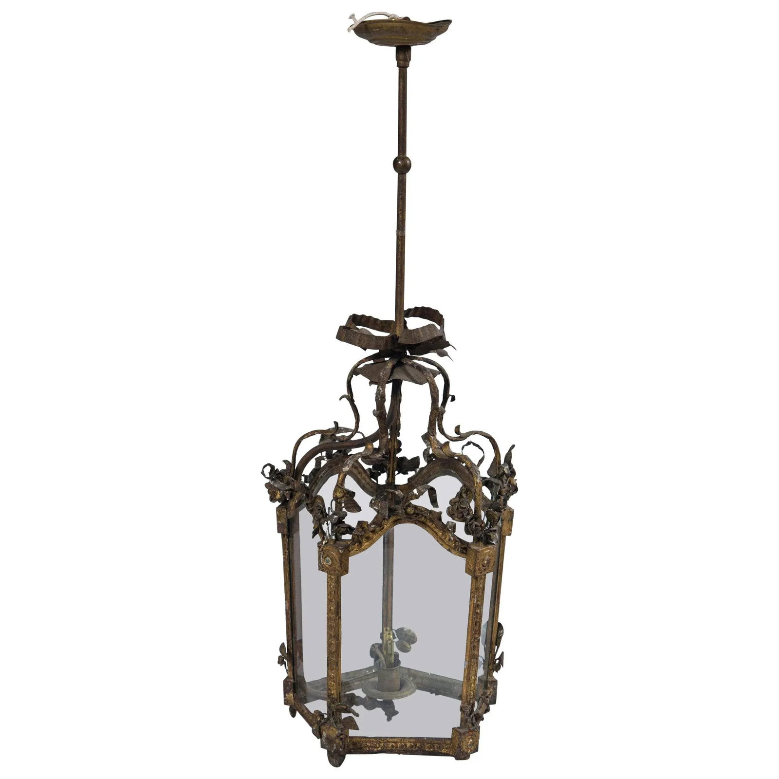 1940s French Gilt Tole Lantern - 11