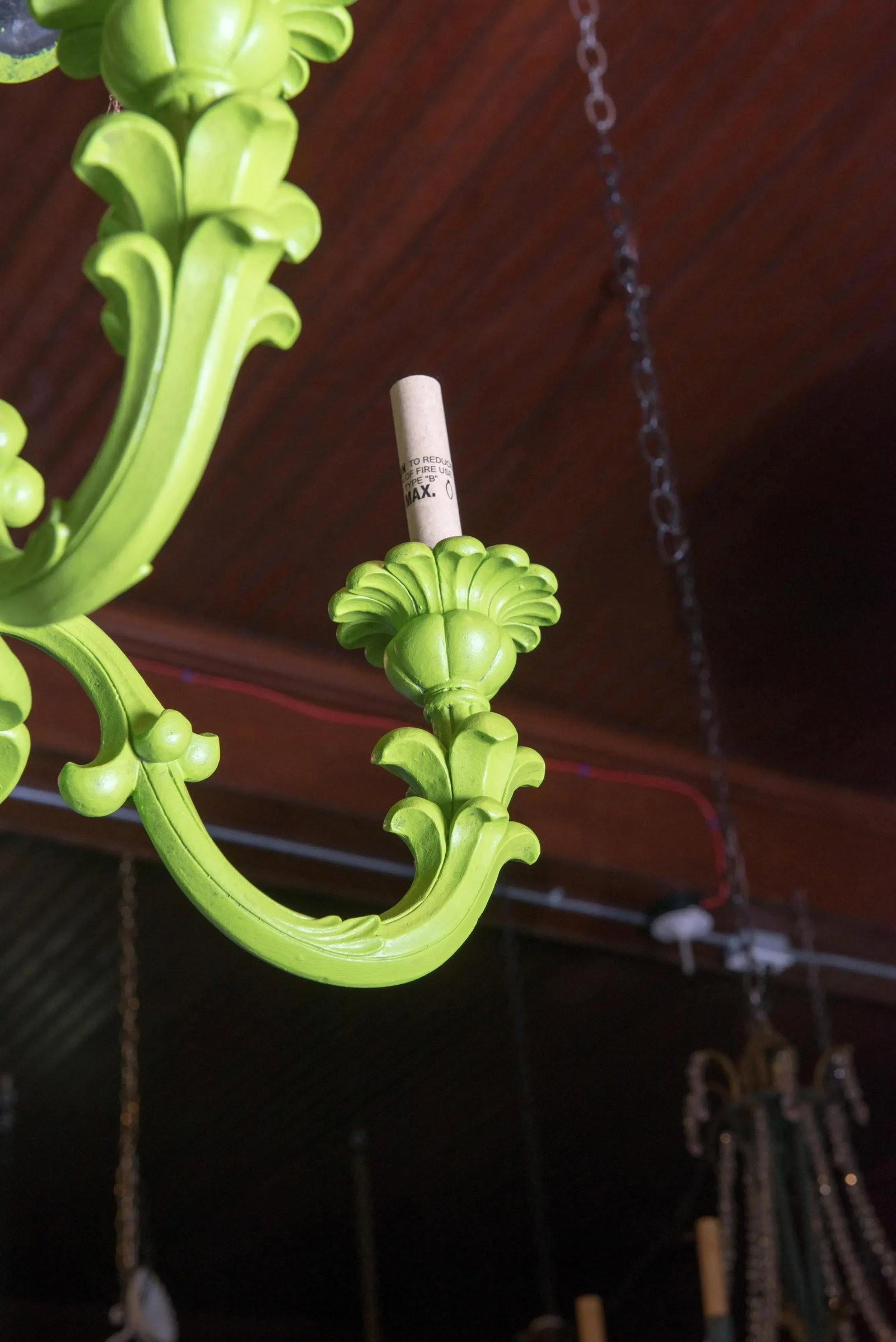 Spring Green Foliate Chandelier - 7